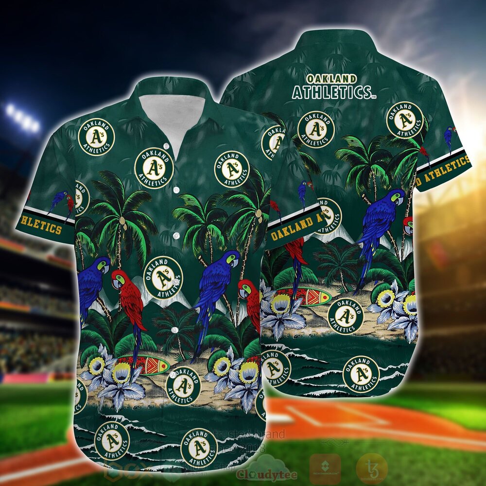 BEST MLB Oakland Athletics Tropical Sea And Parrots Aloha Shirt, Short 2 MLB Oakland Athletics Tropical Sea And Parrots Hawaiian Shirt Short 1