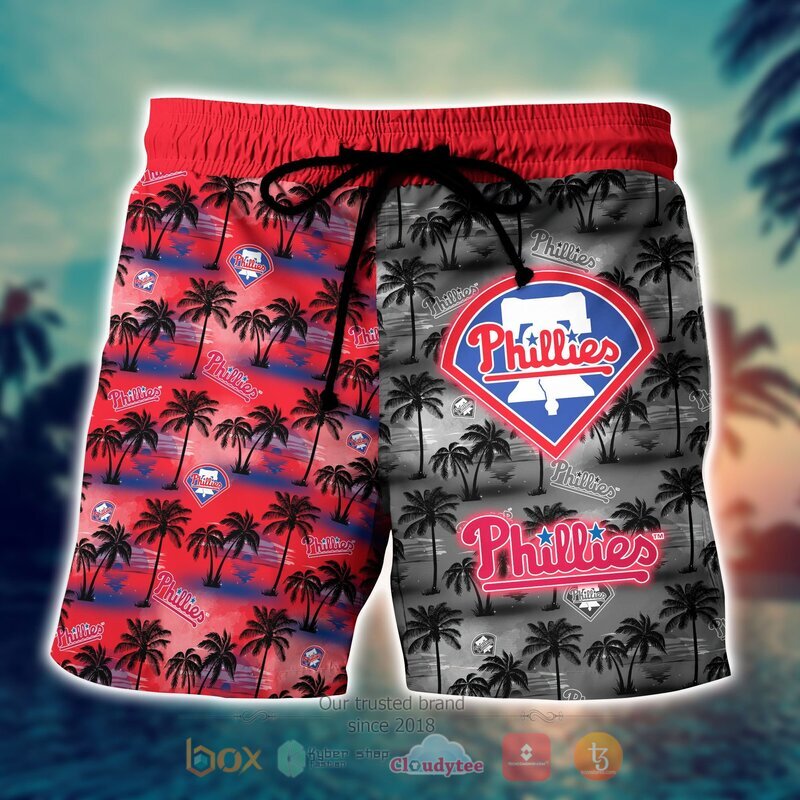MLB Philadelphia Phillies Coconut Hawaiian shirt, Short 4 MLB Philadelphia Phillies Coconut Hawaiian shirt Short 1 2 3
