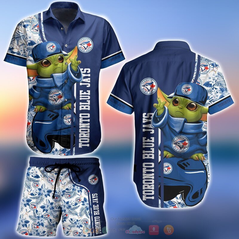 MLB Toronto Blue Jays Baby Yoda Hawaiian Shirt Short