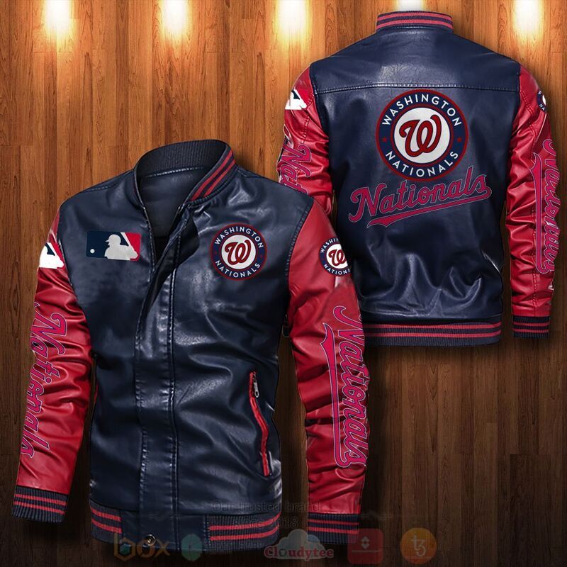 MLB Washington Nationals Bomber Leather Jacket 1
