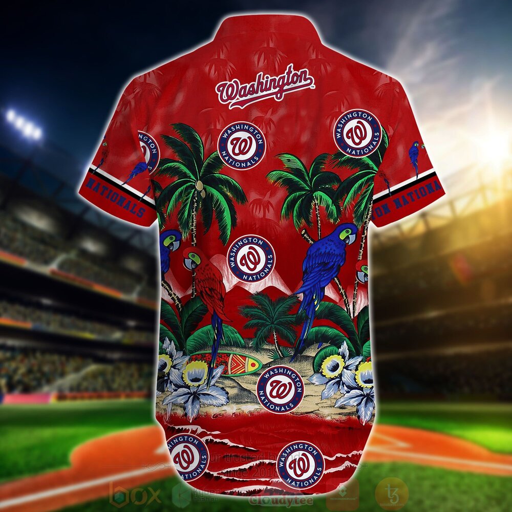 MLB Washington Nationals Tropical Sea And Parrots Hawaiian Shirt Short 1 2 3
