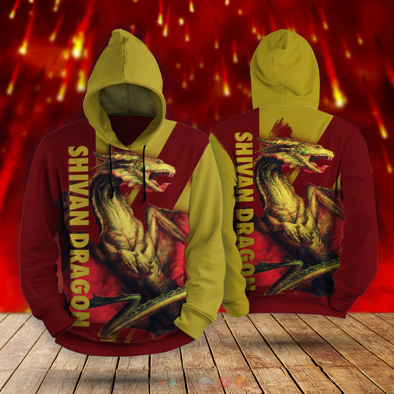 Magic The Gathering Shivan Dragon 3d hoodie 1 Magic The Gathering Shivan Dragon 3d hoodie