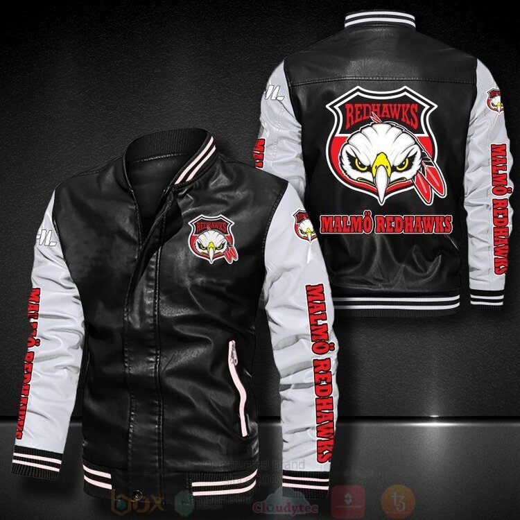 Malmo Redhawks Bomber Leather Jacket 1