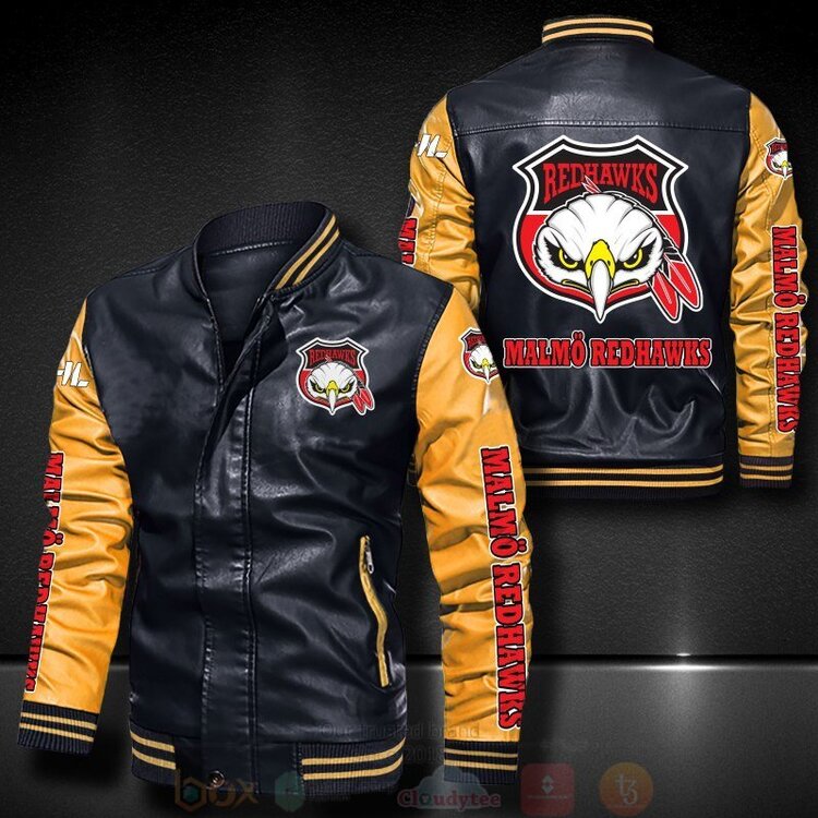 BEST Malmo Redhawks 2D Leather Bomber Jacket 6 Malmo Redhawks Bomber Leather Jacket 1 2 3 4 5