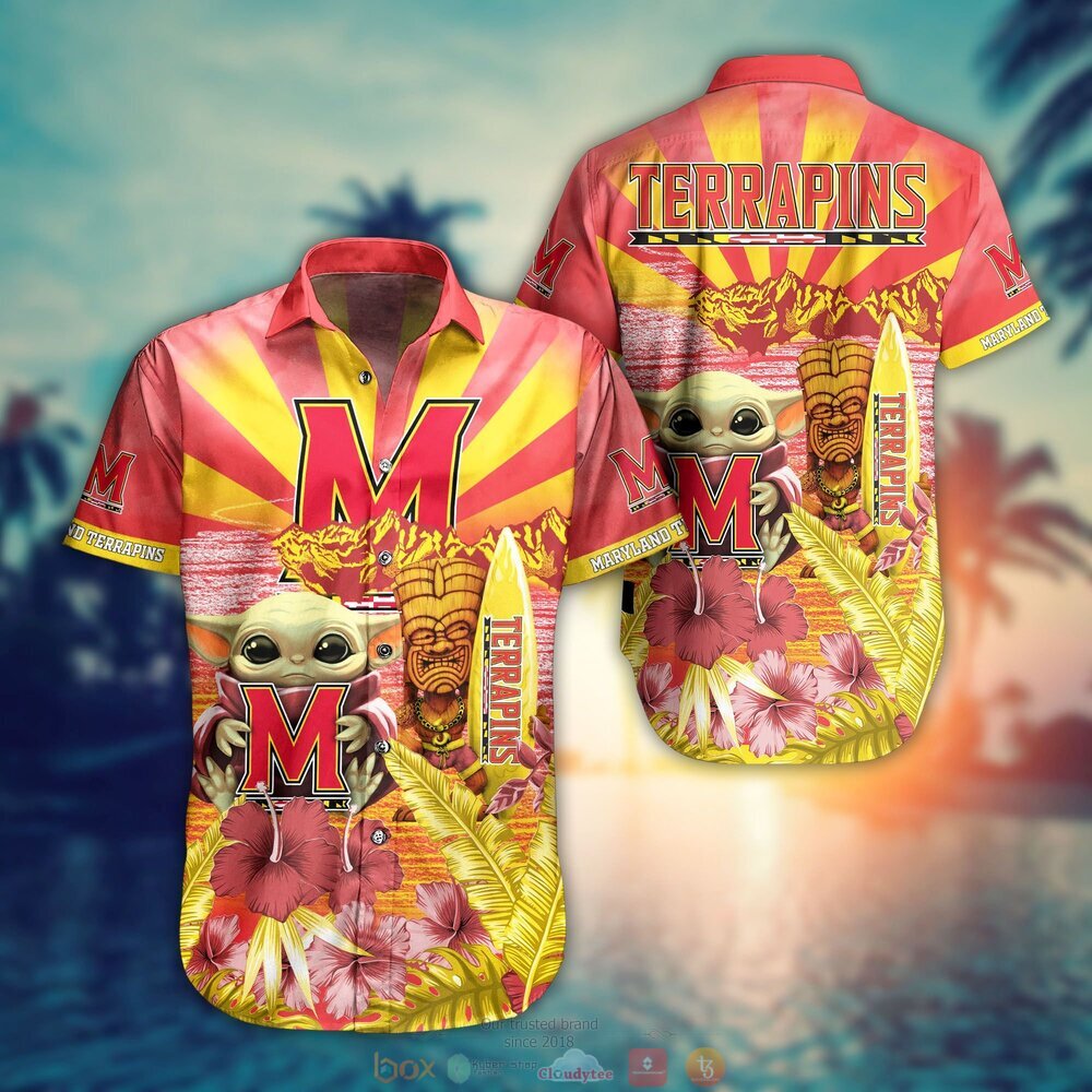 Maryland Terrapins NCAA Baby Yoda Hawaiian Shirt Shorts