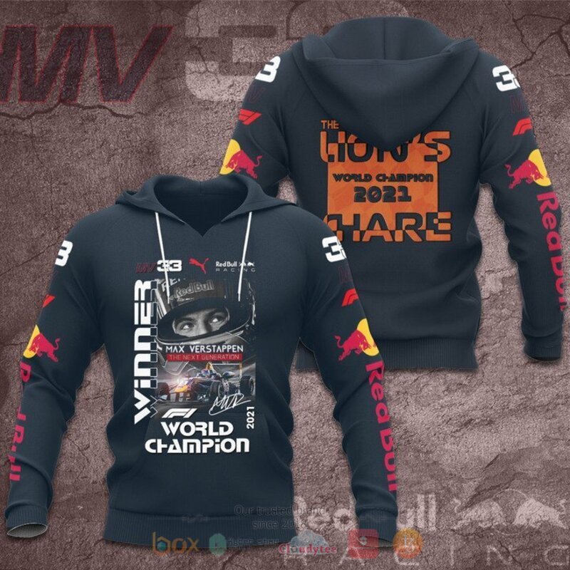 Max Verstappen F1 RedBull World champion 3d shirt hoodie