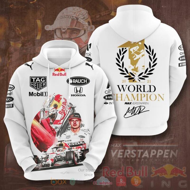 Max Verstappen World champion RedBull White 3d shirt, hoodie 8 Max Verstappen World champion RedBull White 3d shirt hoodie