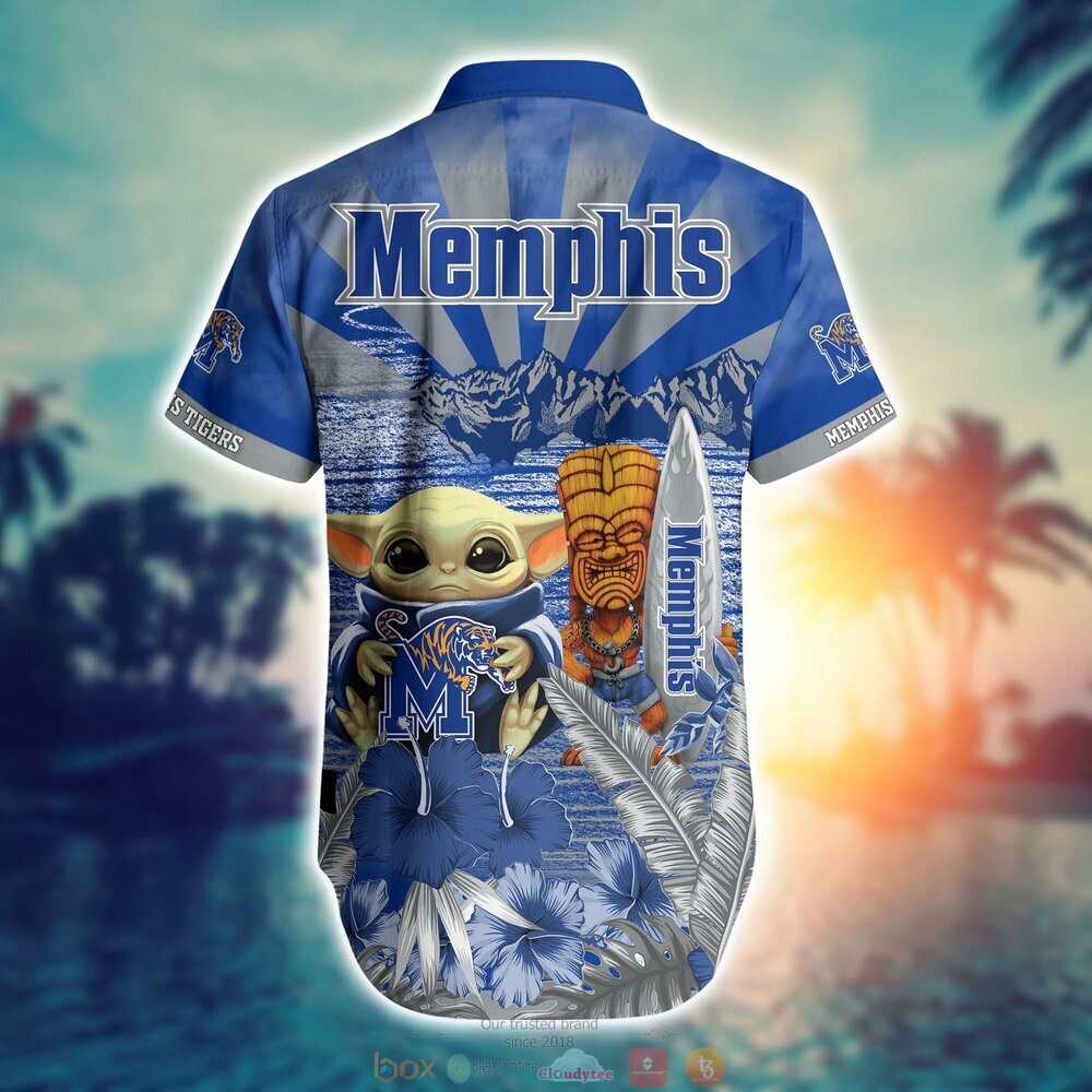 Memphis Tigers Baby Yoda NCAA Hawaiian Shirt, Shorts 3 Memphis Tigers NCAA Baby Yoda Hawaiian Shirt Shorts 1 2