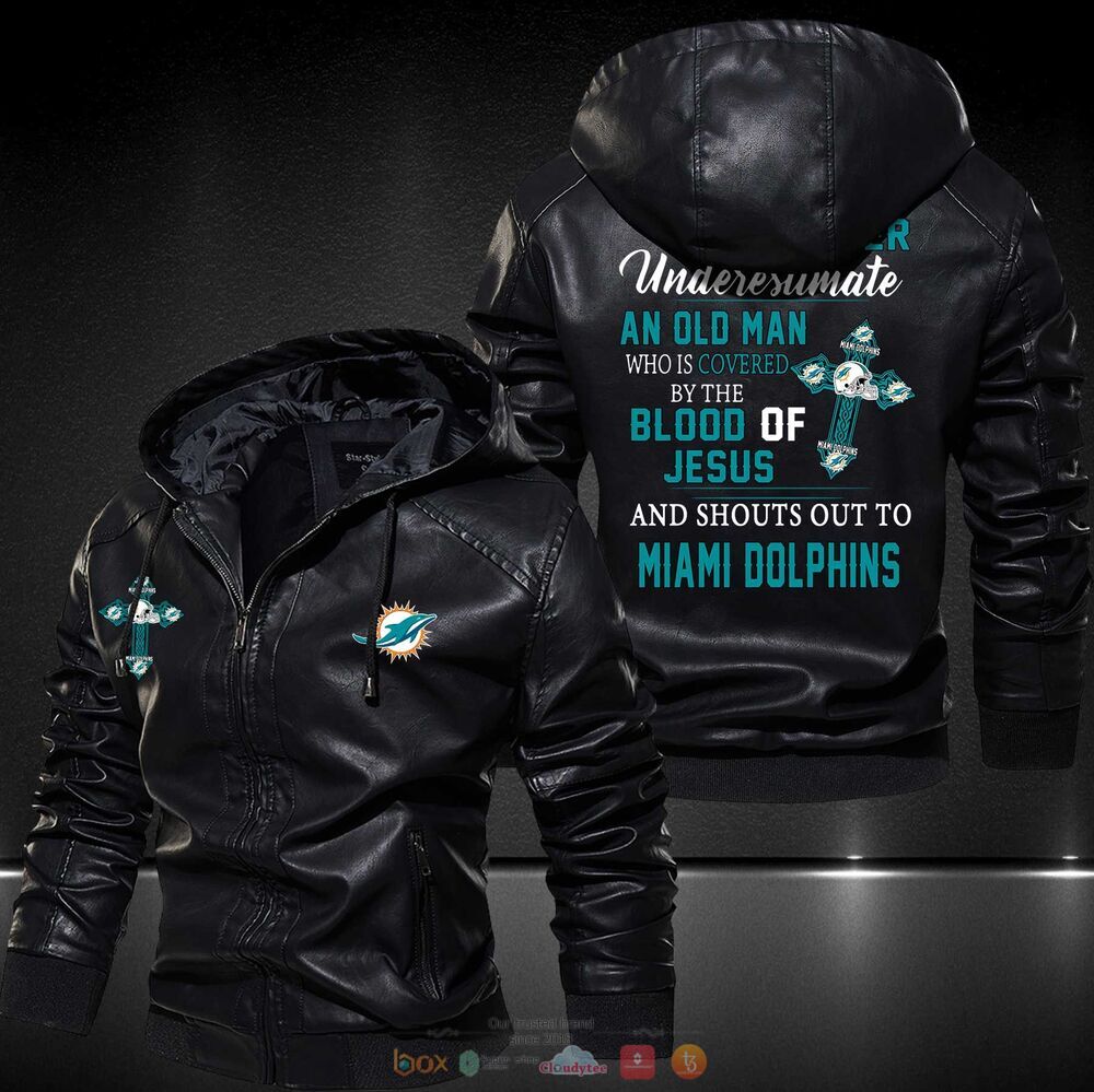 Miami Dolphins Leather Jacket Hat