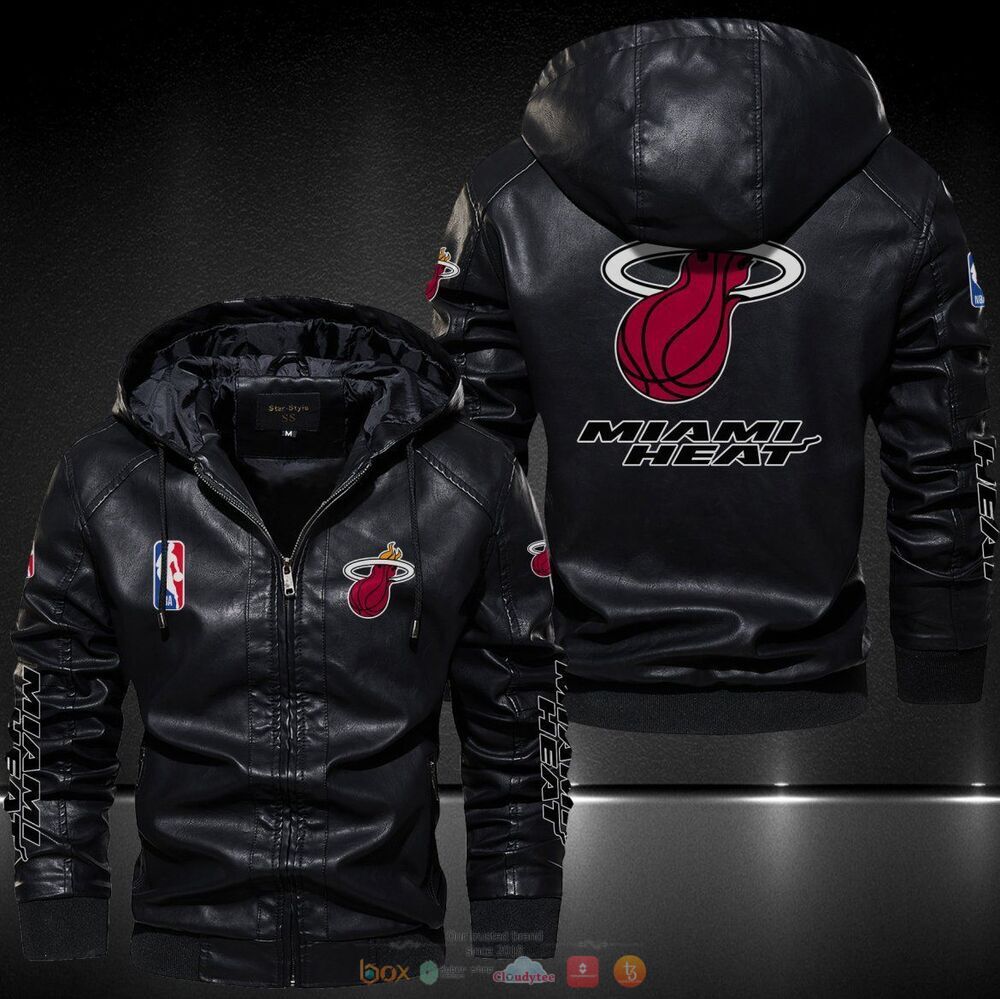 Miami Heat NBA Leather Jacket Hat