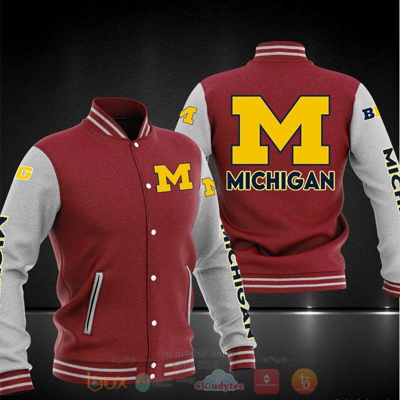 Michigan Football Baseball Jacket 4 Michigan Football Baseball Jacket 1 2 3