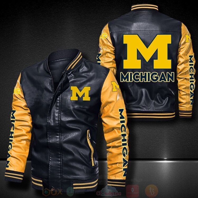 Michigan Wolverines football Bomber Leather Jacket
