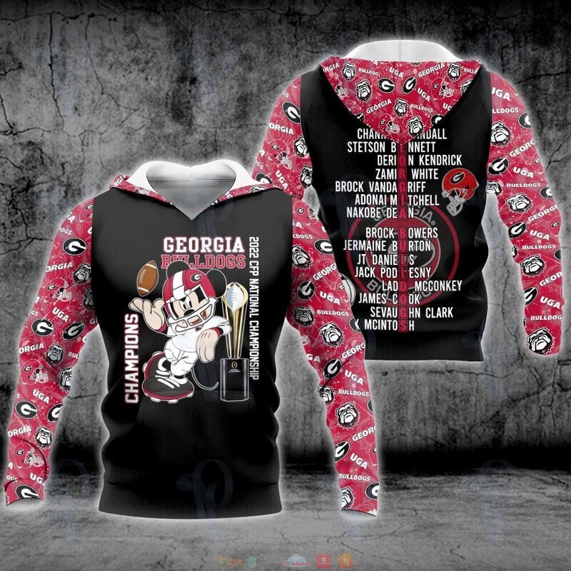 NEW Mickey Mouse 2022 CFP National Championship Georgia Bulldogs jersey shirt, hoodie 6 Mickey Mouse 2022 CFP National Championship Georgia Bulldog 3d shirt hoodie 1 2 3 4 5