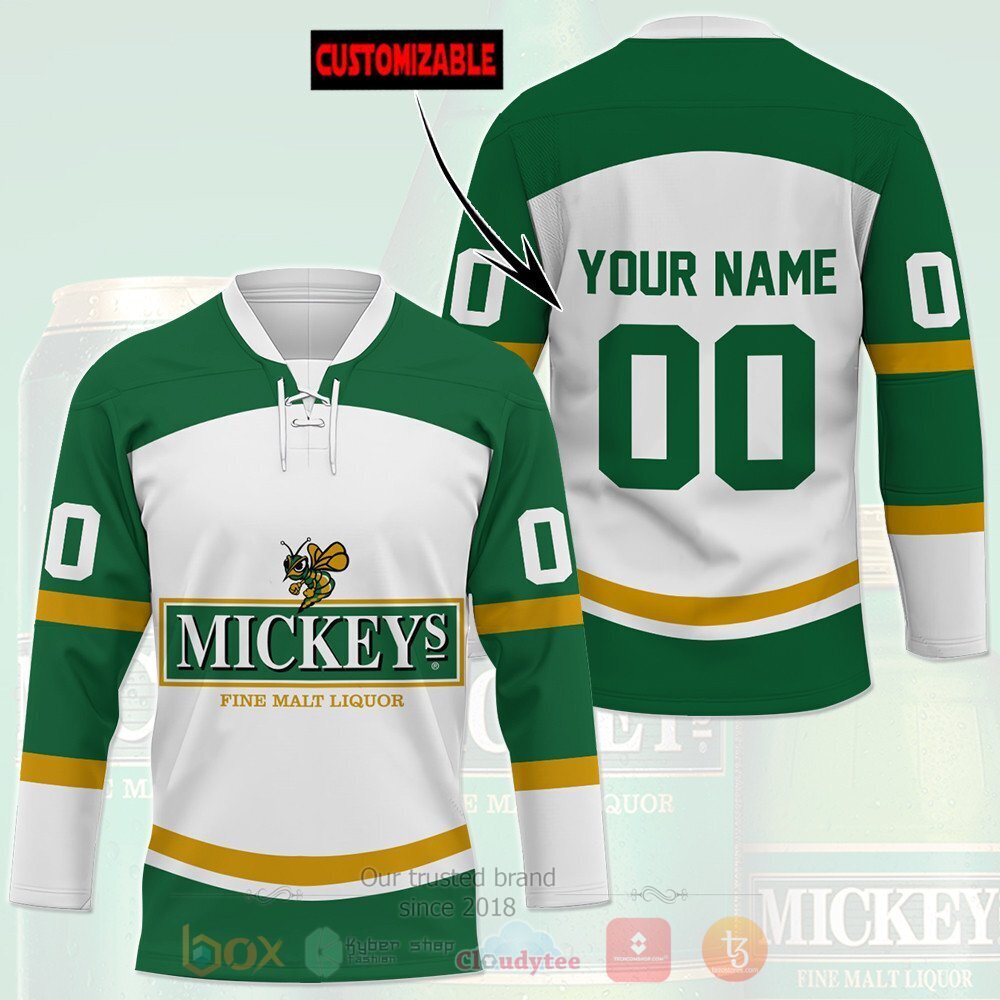 Mickeys Fine Malt Liquor Personalized Hockey Jersey