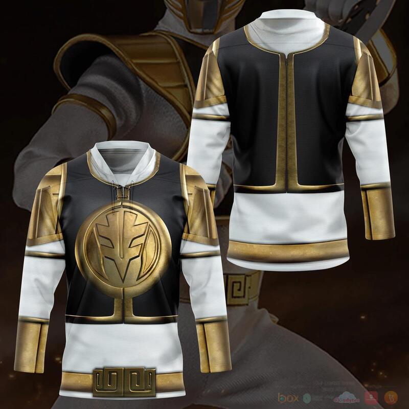 Mighty Morphin White Power Rangers Hockey Jersey 3 Mighty Morphin White Power Rangers Hockey Jersey 1 2