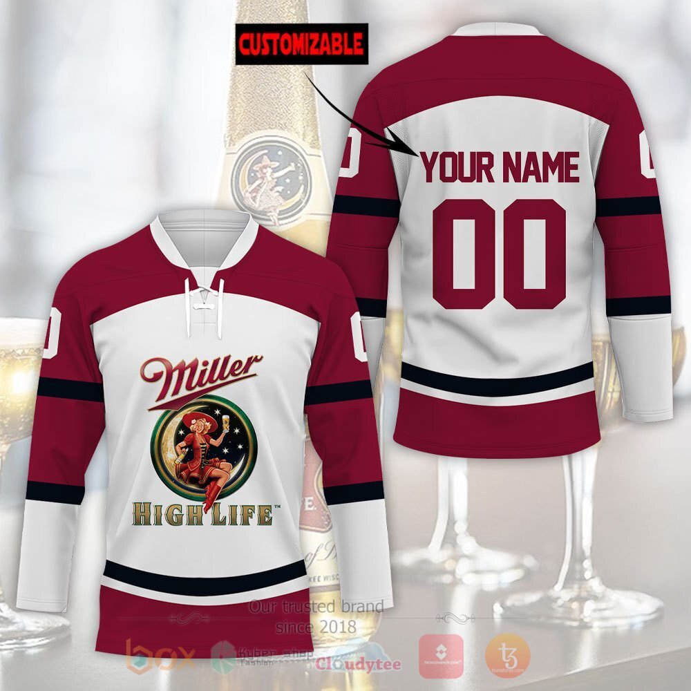 BEST Miller High Life Personalized Jersey Hockey 3 Miller High Life Personalized Hockey Jersey