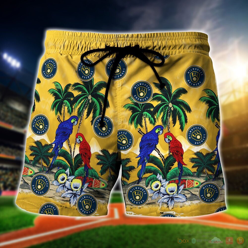 Milwaukee Brewers MLB Island Hawaiian Shirt and Shorts 1 2 3 4