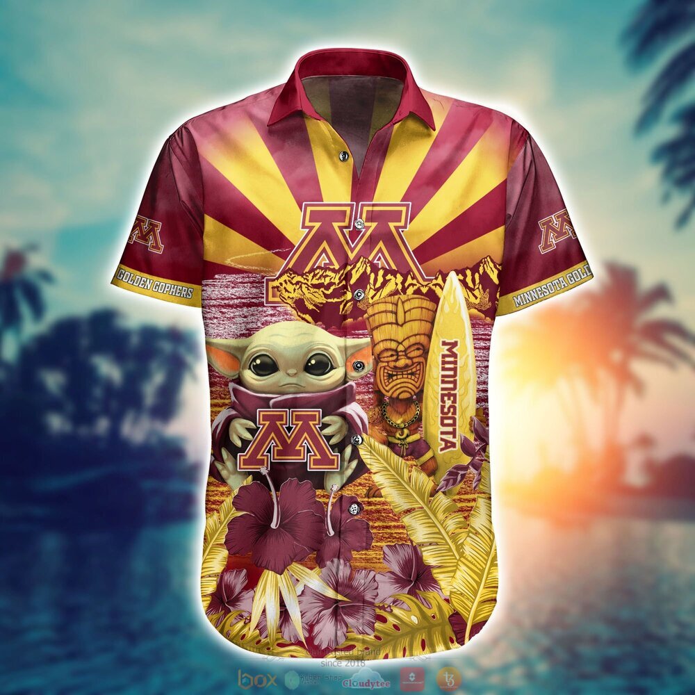 Minnesota Golden Gophers Baby Yoda NCAA Hawaiian Shirt, Shorts 2 Minnesota Golden Gophers NCAA Baby Yoda Hawaiian Shirt Shorts 1