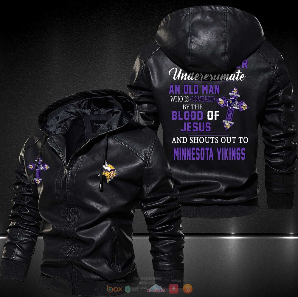 Minnesota Vikings Leather Jacket Hat