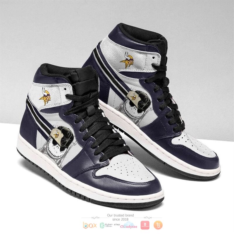 Minnesota Vikings NFL Jack Skellington Air Jordan High Top Shoes