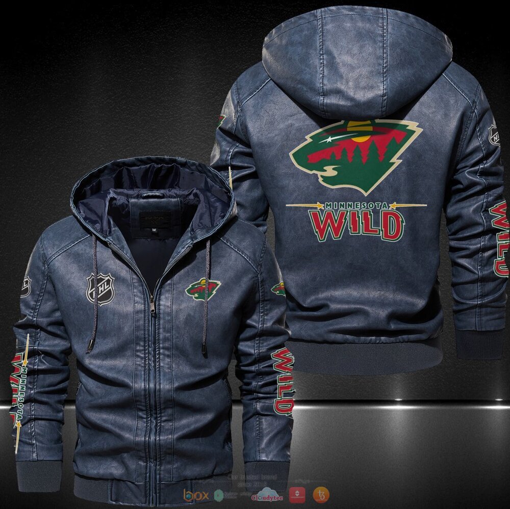 Minnesota Wild NHL Hat Leather Jacket 2 Minnesota Wild NHL Leather Jacket Hat 1