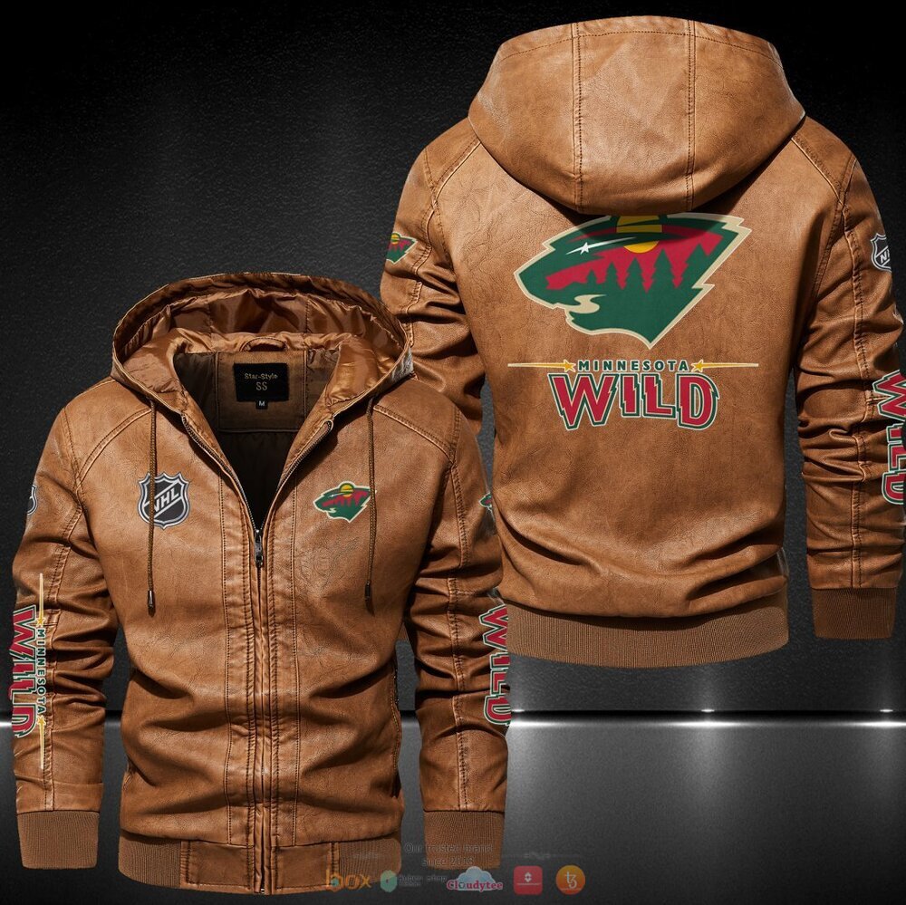 Minnesota Wild NHL Hat Leather Jacket 3 Minnesota Wild NHL Leather Jacket Hat 1 2