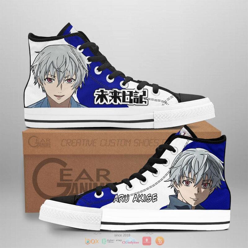 Mirai Nikki The Future Diary Aru Akise canvas high top shoes