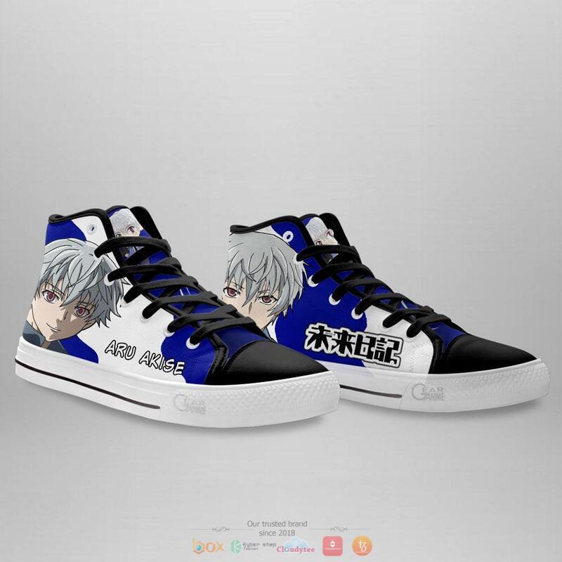 Mirai Nikki The Future Diary Aru Akise canvas high top shoes 1 2 3