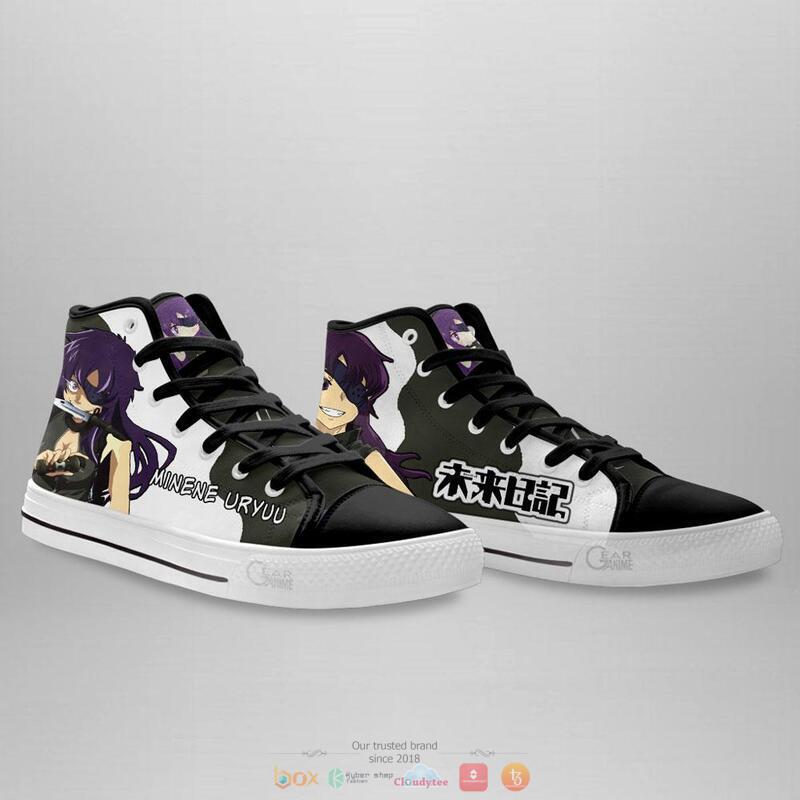Mirai Nikki The Future Diary Minene Uryuu canvas high top shoes 1 2 3