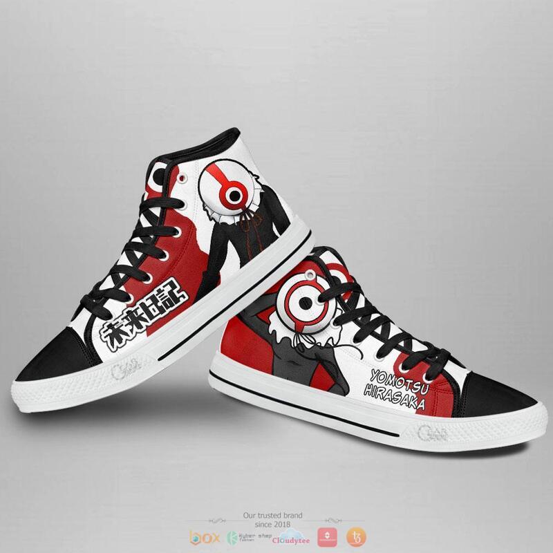 Mirai Nikki The Future Diary Yomotsu Hirasaka canvas high top shoes 1 2
