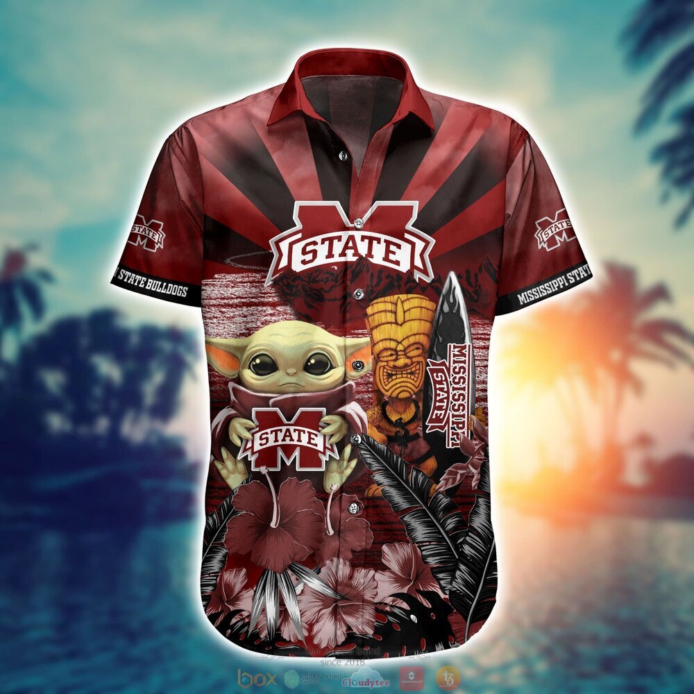 Mississippi State Bulldogs Baby Yoda NCAA Hawaiian Shirt, Shorts 2 Mississippi State Bulldogs NCAA Baby Yoda Hawaiian Shirt Shorts 1