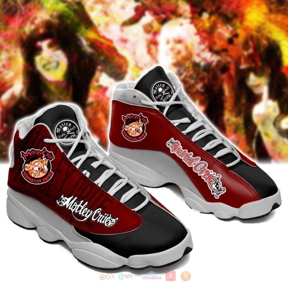 Motley Crue band black red Air Jordan 13 shoes