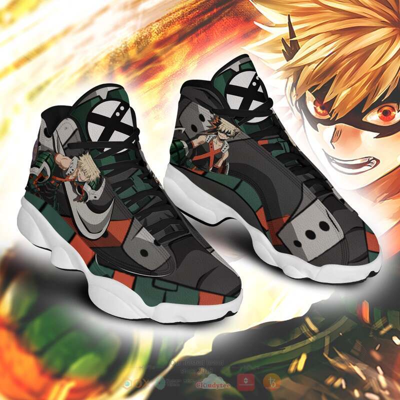 My Hero Academia Katsuki Bakugo Air Jordan 13 Sneaker Shoes 1 2