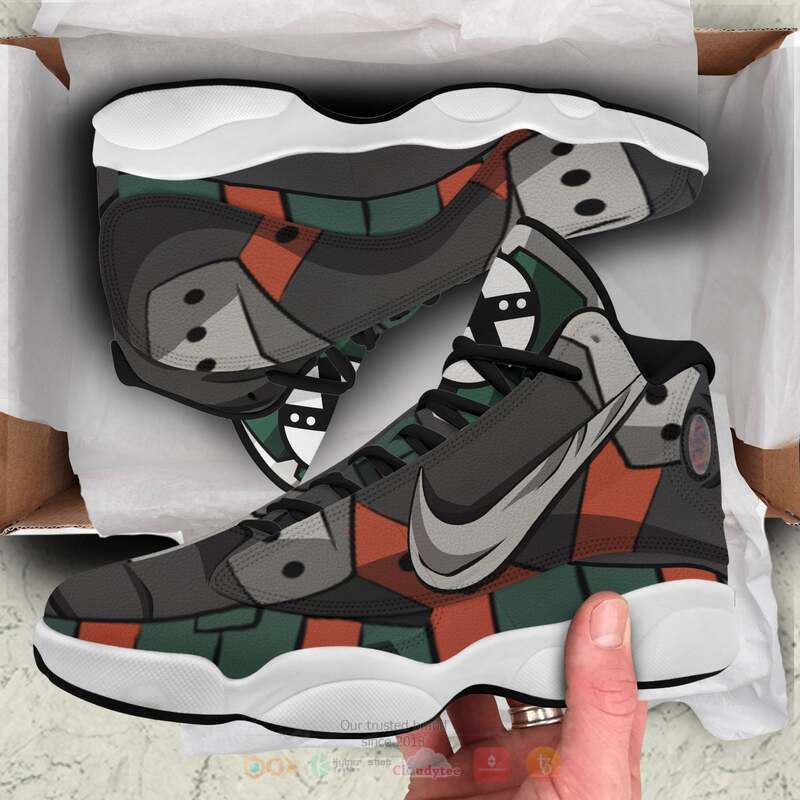My Hero Academia Katsuki Bakugo Grey Air Jordan 13 Sneaker Shoes 1 2