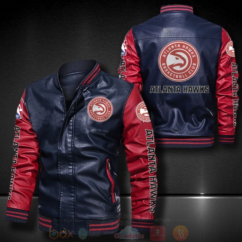 BEST NBA Atlanta Hawks Basketball Team 2D Leather Bomber Jacket 4 NBA Atlanta Hawks Basketball Team Bomber Leather Jacket 1 2 3
