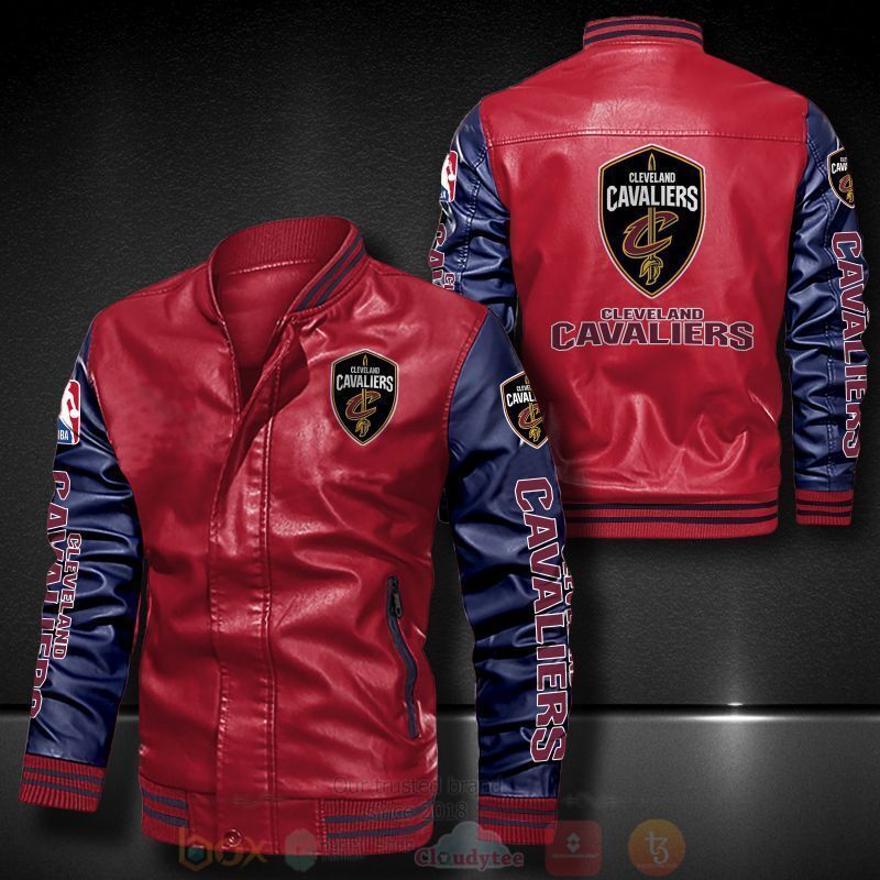BEST NBA Cleveland Cavaliers 2D Leather Bomber Jacket 5 NBA Cleveland Cavaliers Bomber Leather Jacket 1 2 3 4
