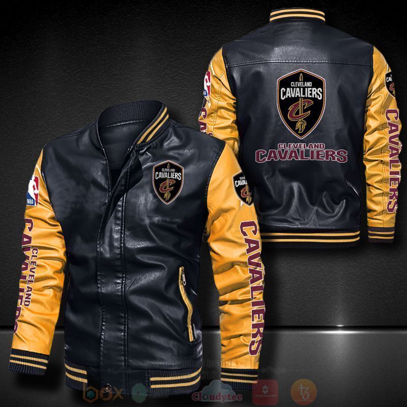 BEST NBA Cleveland Cavaliers 2D Leather Bomber Jacket 6 NBA Cleveland Cavaliers Bomber Leather Jacket 1 2 3 4 5