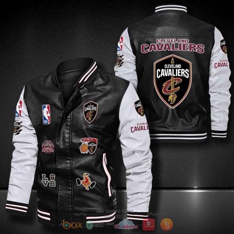 NBA Cleveland Cavaliers logo team Bomber leather jacket