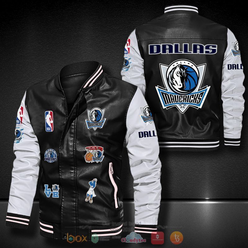 NBA Dallas Mavericks logo teams Bomber leather jacket