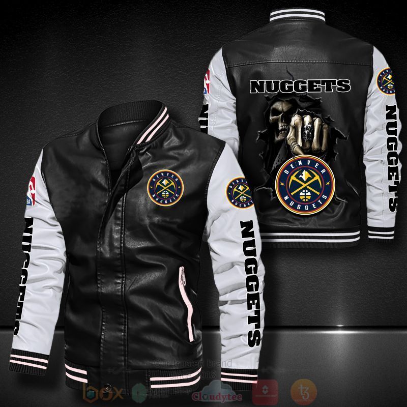 NBA Denver Nuggets Death Skulls Bomber Leather Jacket