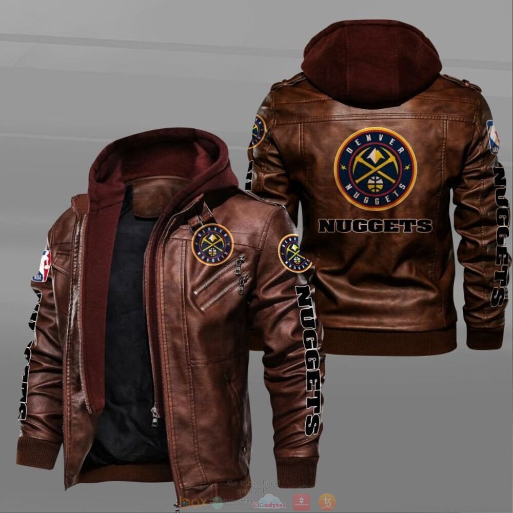 NBA Denver Nuggets Leather Jacket 2 NBA Denver Nuggets Leather Jacket 1