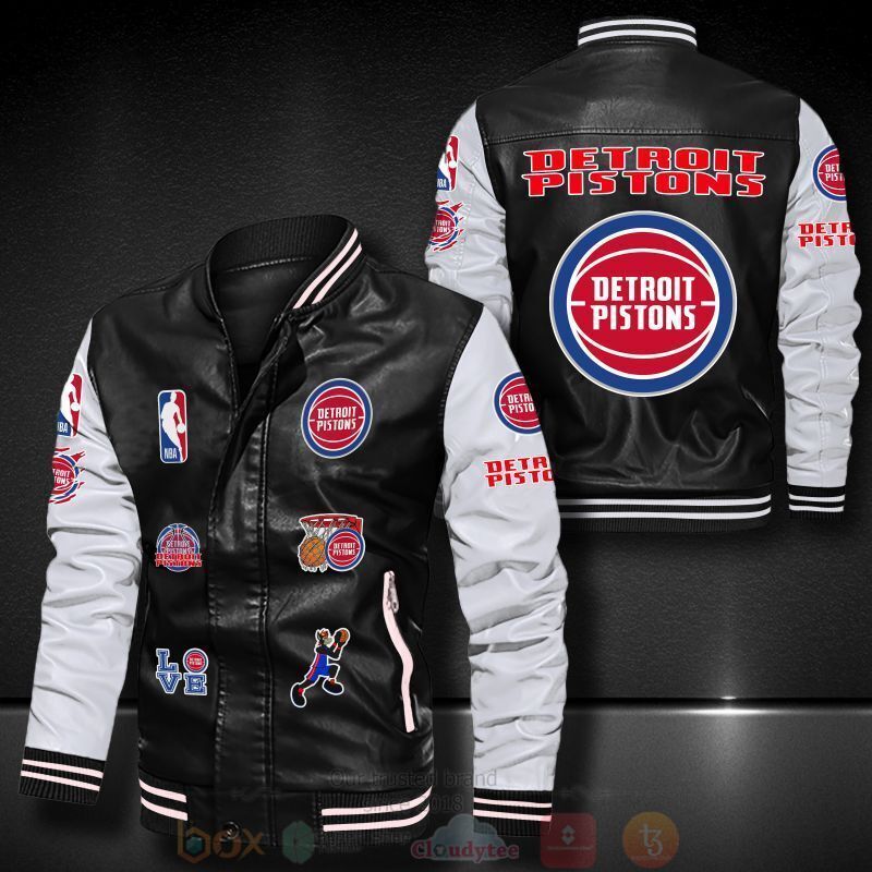 NBA Detroit Pistons Bomber Leather Jacket