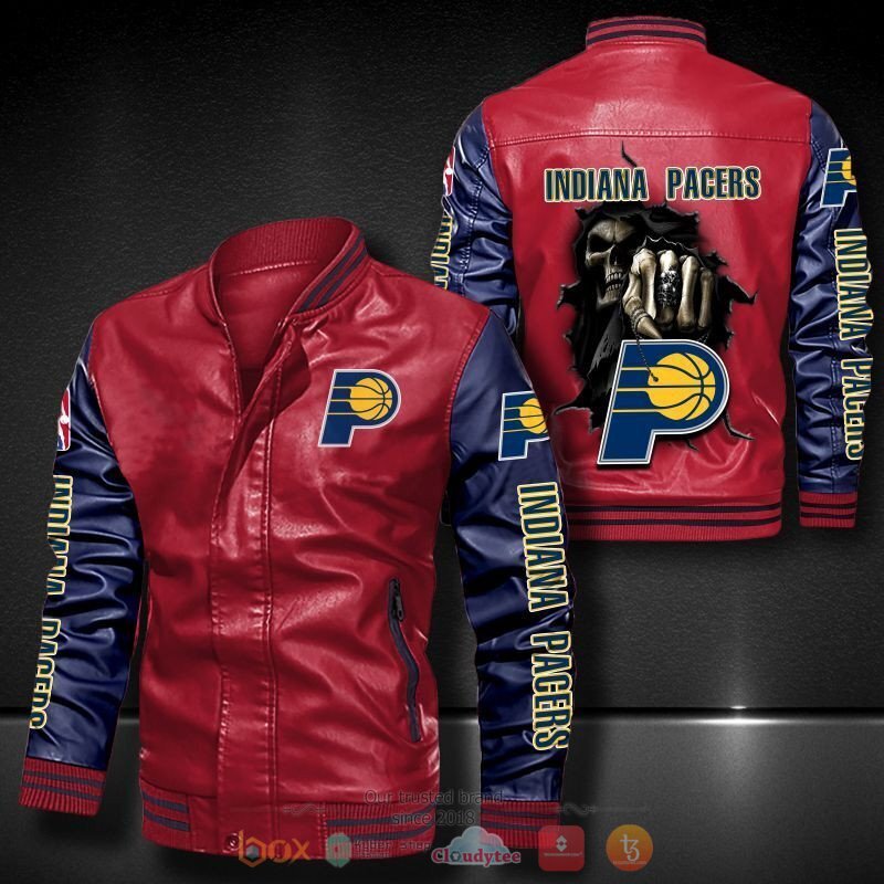 NBA Indiana Pacers Bomber leather jacket 5 NBA Indiana Pacers Bomber leather jacket 1 2 3 4