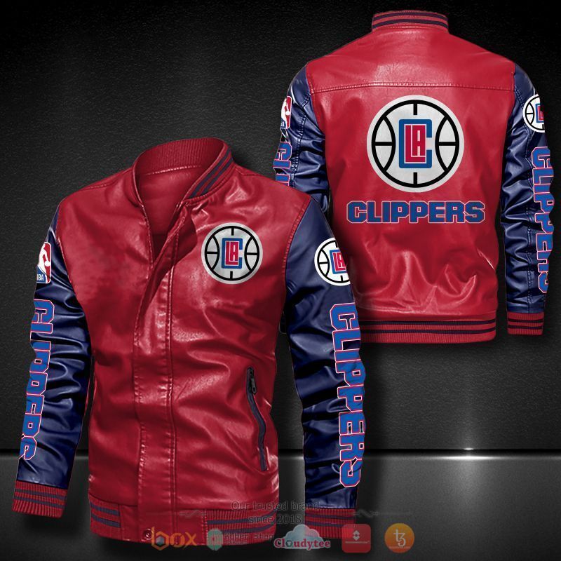 NBA Los Angeles Clippers Bomber leather jacket 5 NBA Los Angeles Clippers Bomber leather jacket 1 2 3 4