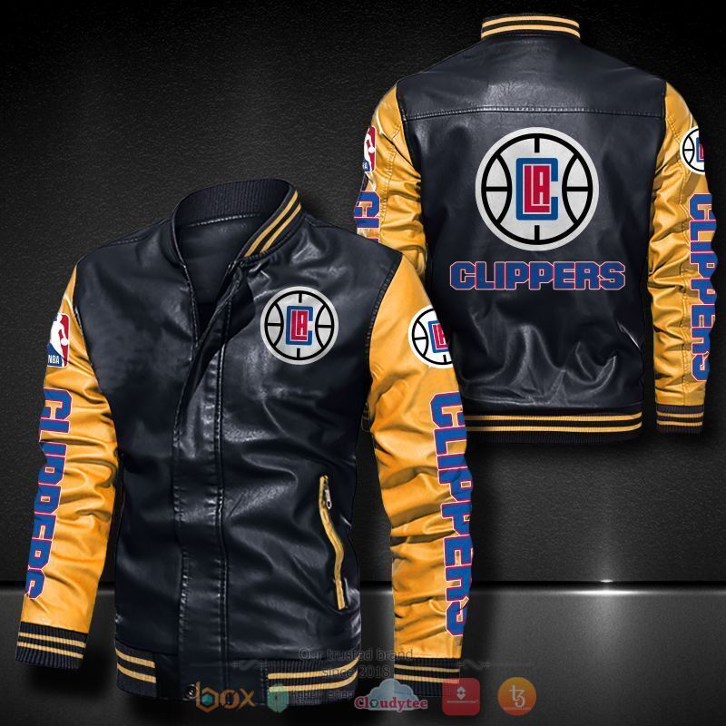 NBA Los Angeles Clippers Bomber leather jacket 6 NBA Los Angeles Clippers Bomber leather jacket 1 2 3 4 5