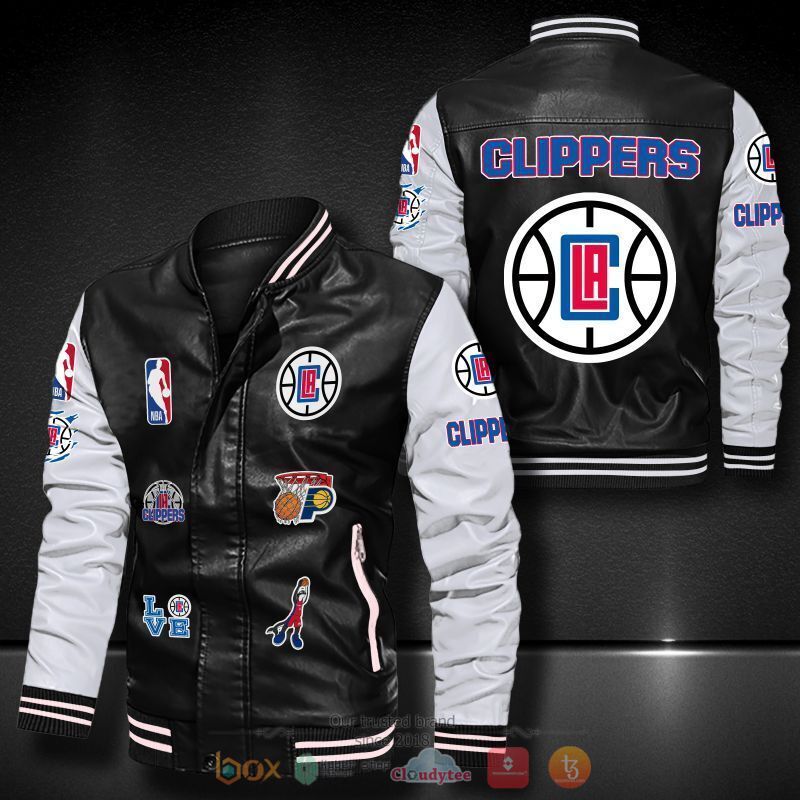 NBA Los Angeles Clippers logo team Bomber leather jacket