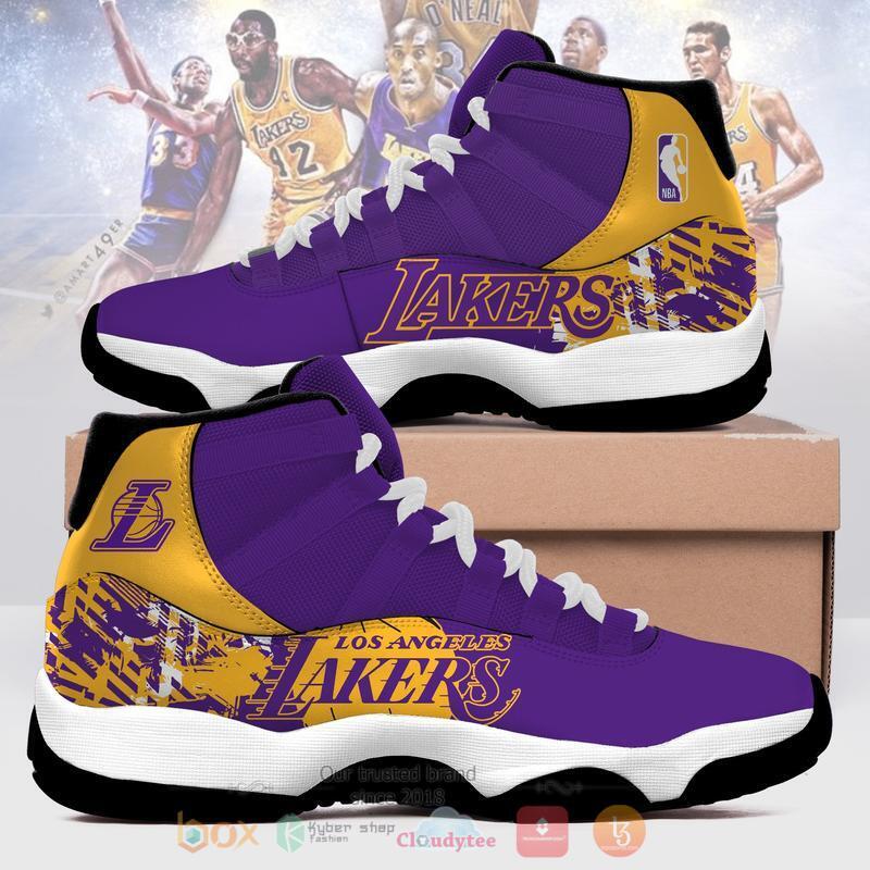 NBA Los Angeles Lakers Football Purple Air Jordan 13 Shoes