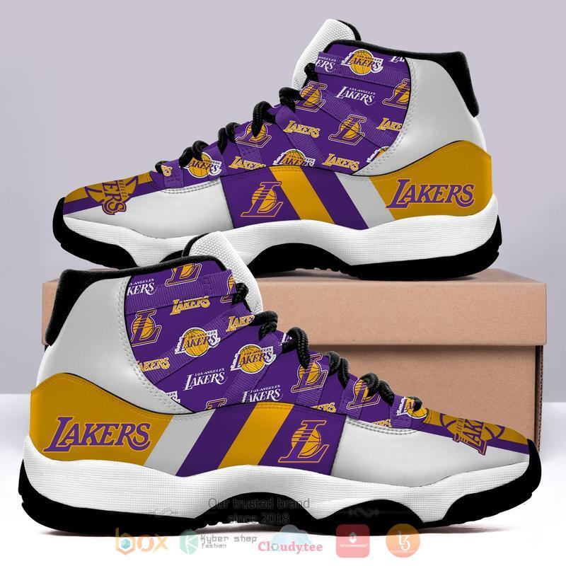 NBA Los Angeles Lakers Purple Orange Air Jordan 13 Shoes