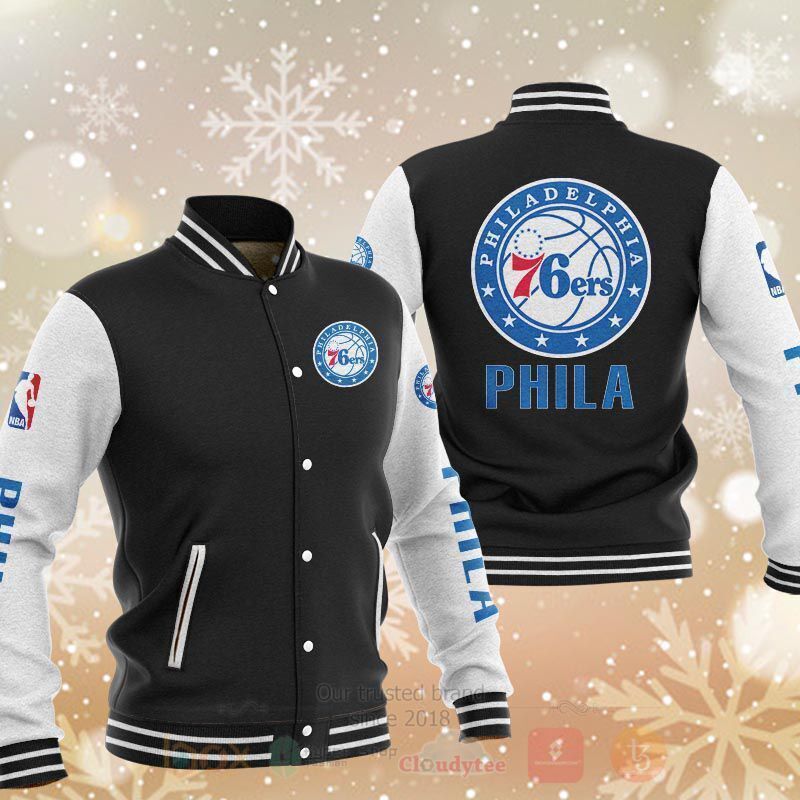 BEST NBA Philadelphia 76ers 3D Baseball Jacket 1 NBA Philadelphia 76ers Baseball Jacket