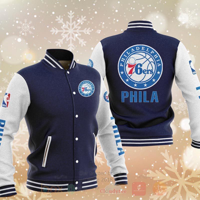 BEST NBA Philadelphia 76ers 3D Baseball Jacket 2 NBA Philadelphia 76ers Baseball Jacket 1